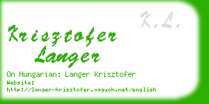 krisztofer langer business card